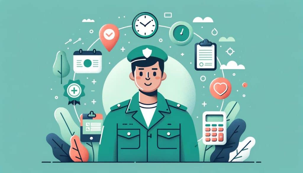 Pompier volontaire en uniforme, tenant un tableau des indemnités horaires selon le grade en 2024, montrant les montants bruts.